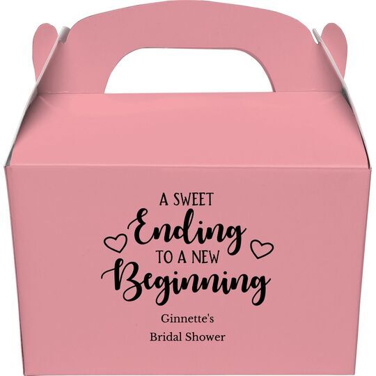 A Sweet Ending to a New Beginning Gable Favor Boxes